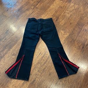 Vintage Polo Jean Co Company Y2K Black Red Back Zipper Jeans Goth Size 6